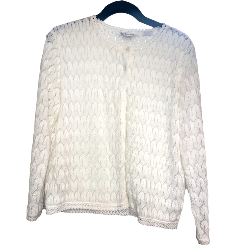 Terry Turner 50s, 60sVintage Open Knit Button Down Cardigan Sweater